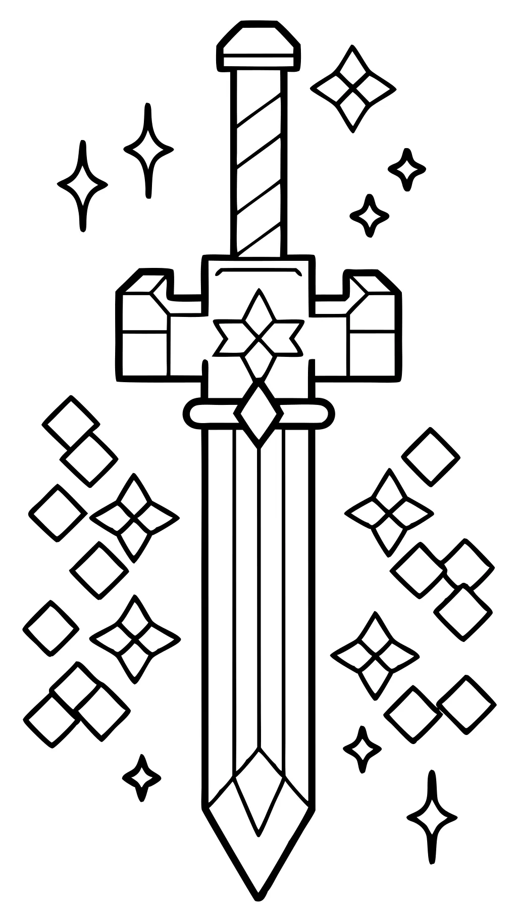 minecraft sword coloring pages